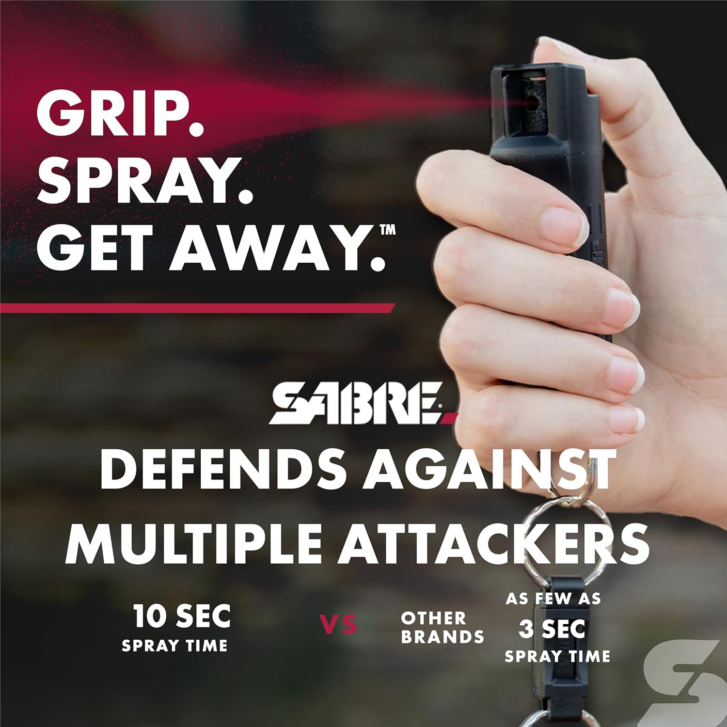 SABRE Pepper Spray Keychain Police Strength