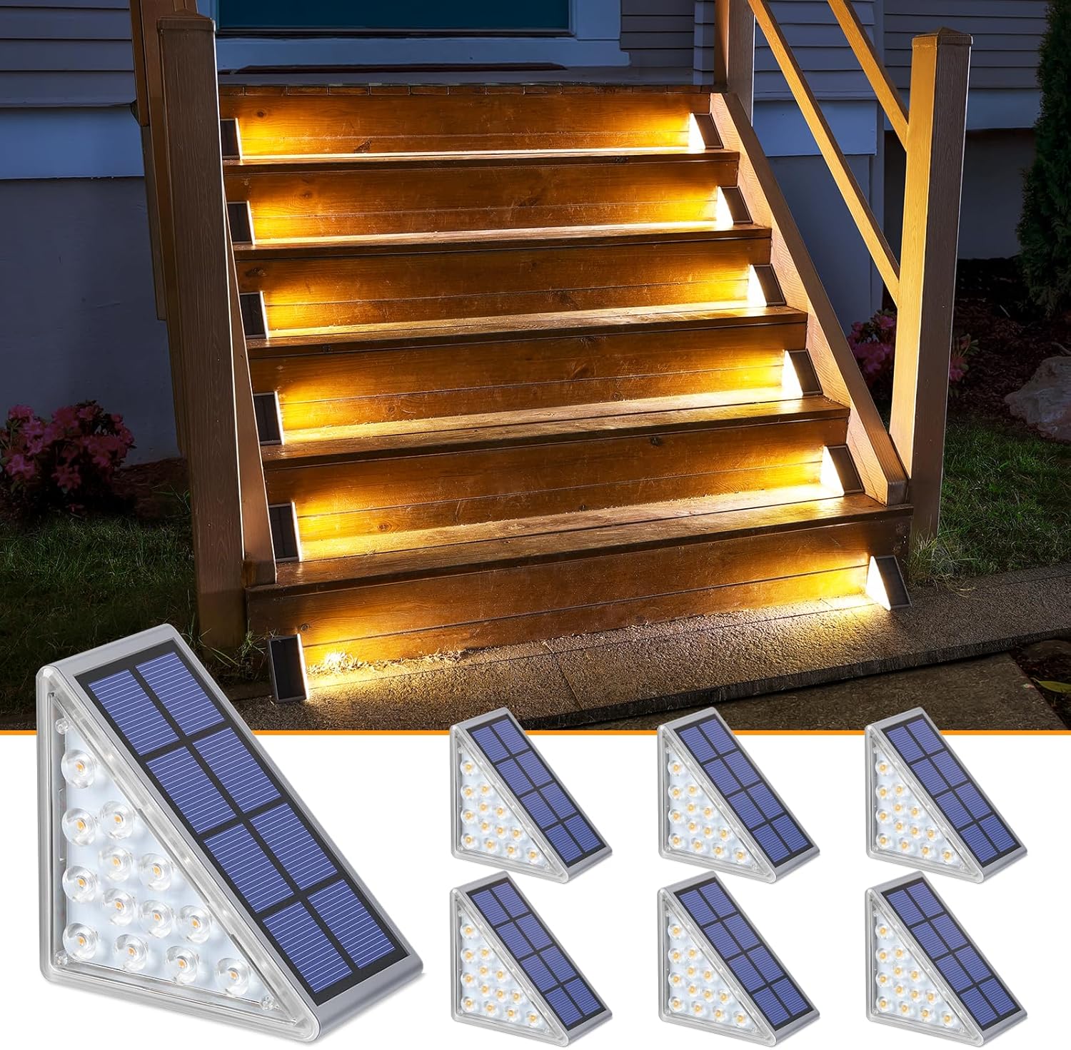 NIORSUN Solar Step Lights for Outside