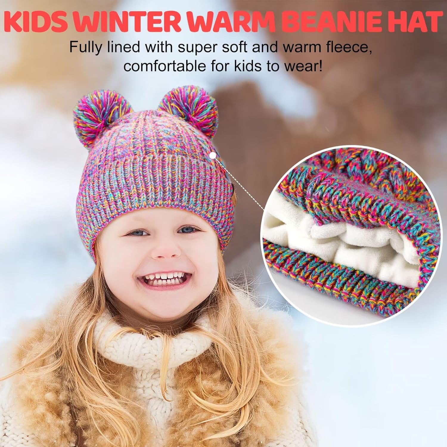 Winter Hat for Kids Toddler Children Girls Beanie