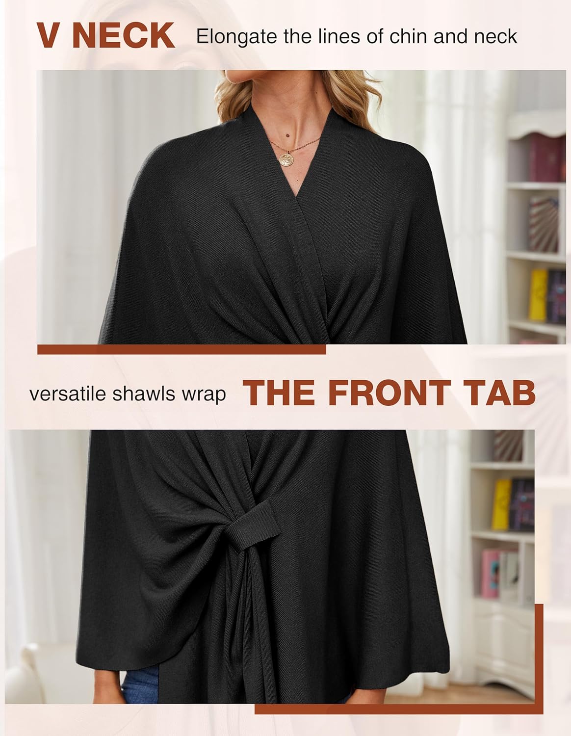 PULI Women's Elegant Shawl Wraps Sweater