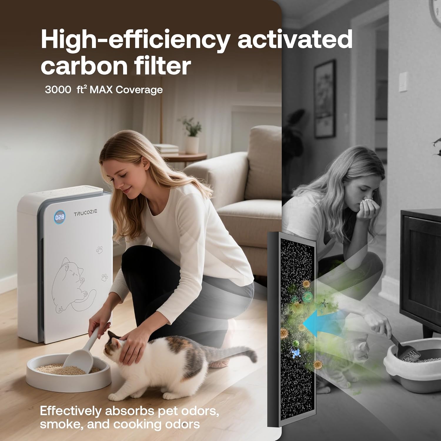 Large Room Air Purifier for Cats & Dogs