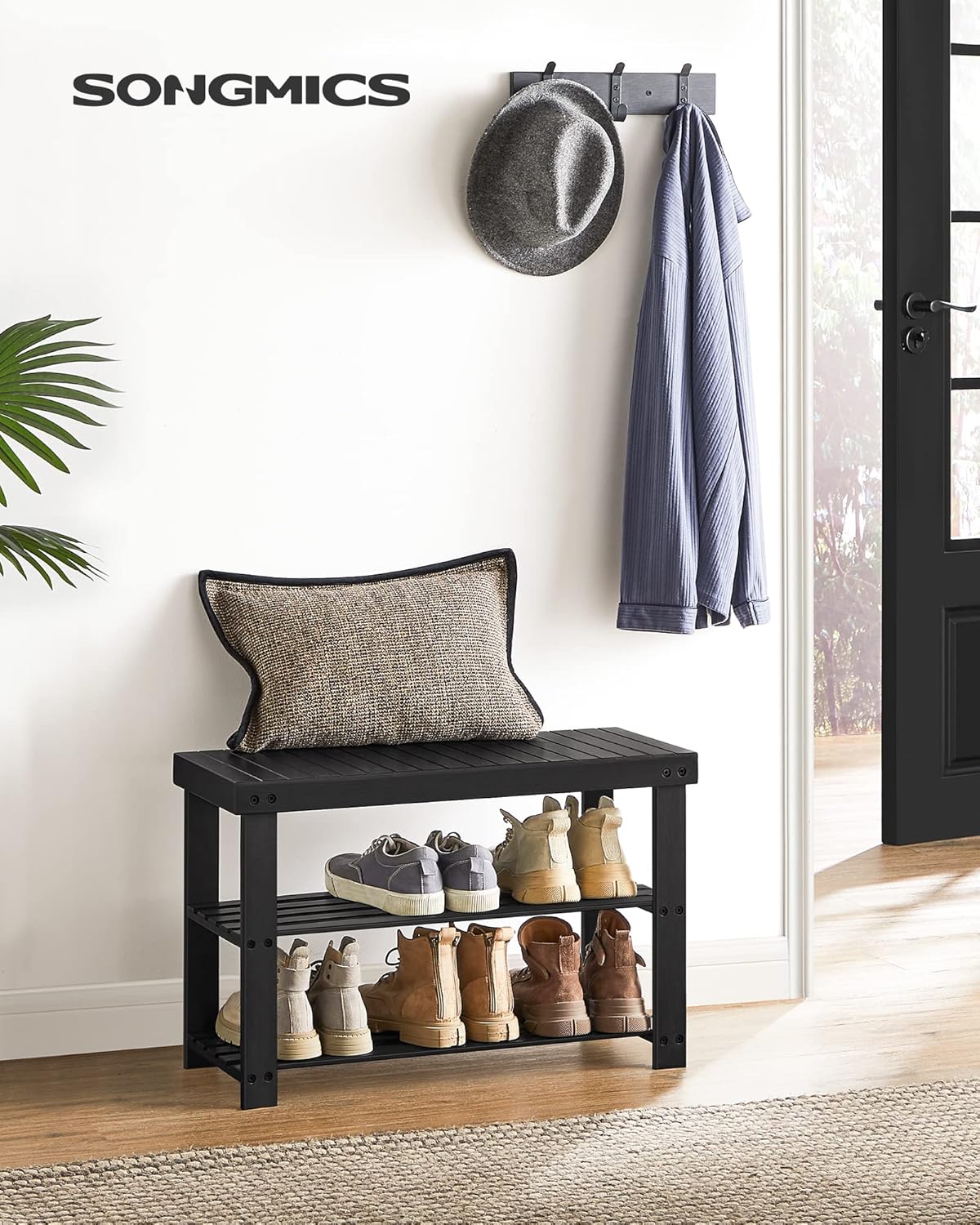 SONGMICS Shoe Rack Bench for Home