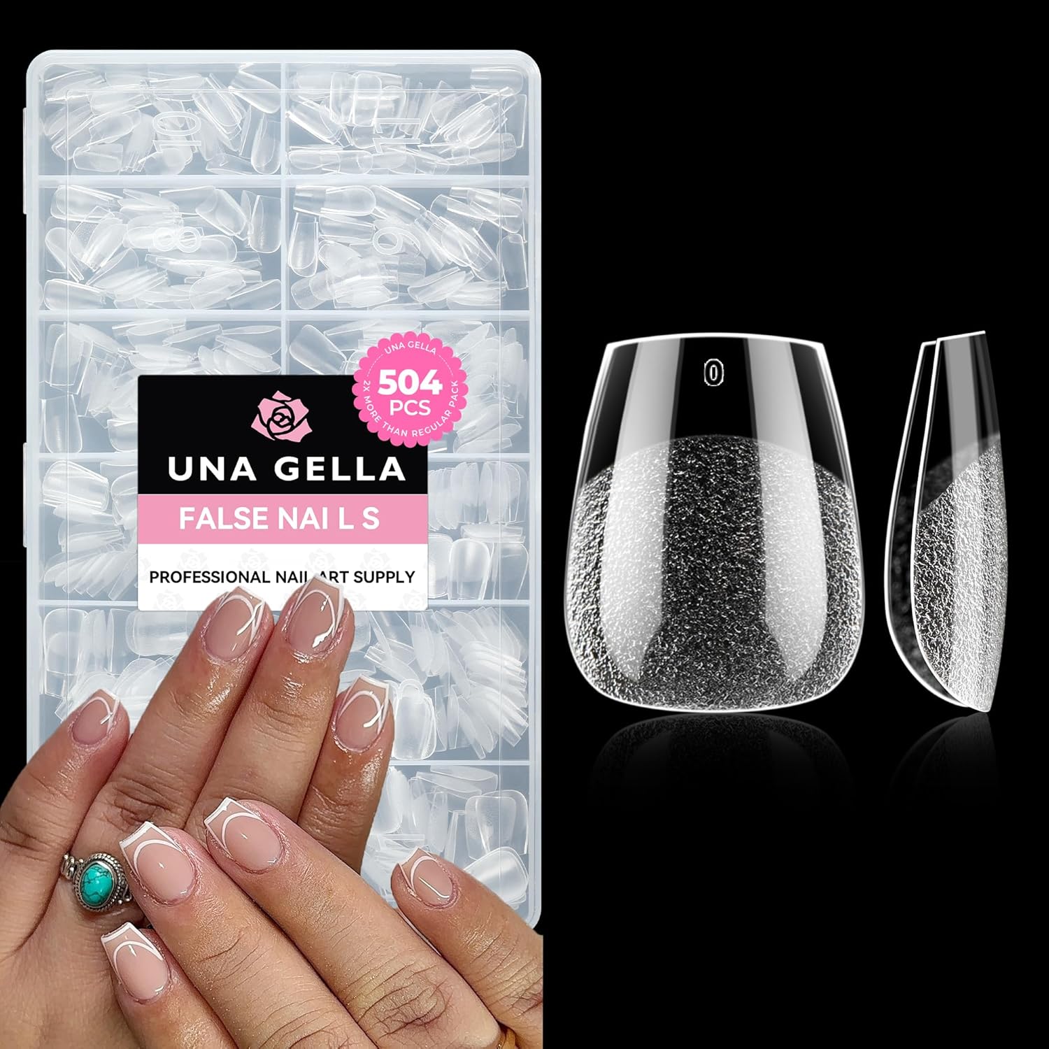 UNA GELLA Almond Gel Nail Tips