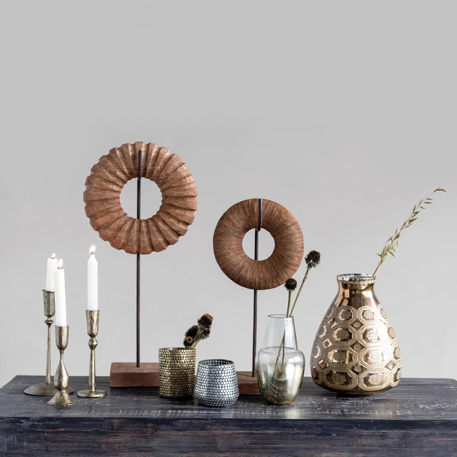 Creative Co-Op Hand-Forged Metal Taper Candle Holder