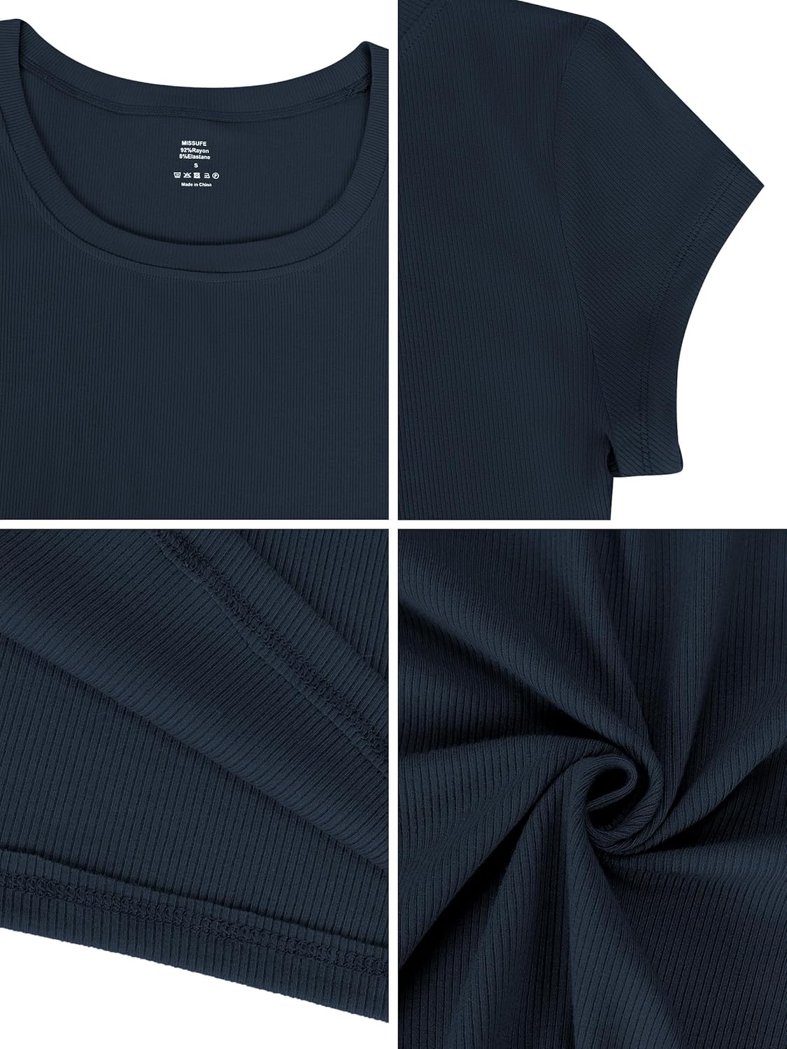 Missufe Women's Scoop Neck Short Outfits