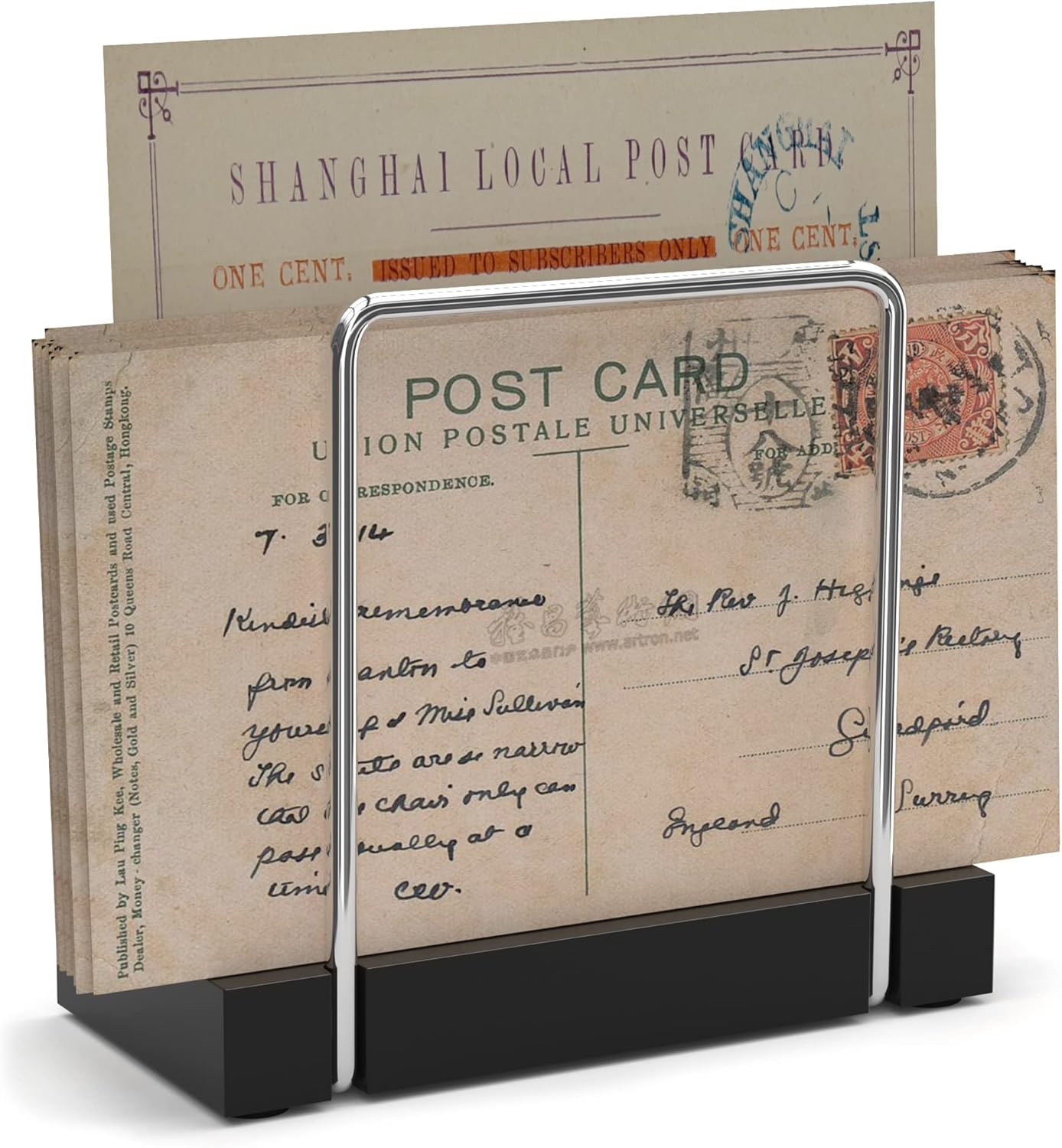 Wican Napkin Holder for Table Bamboo Iron Standing