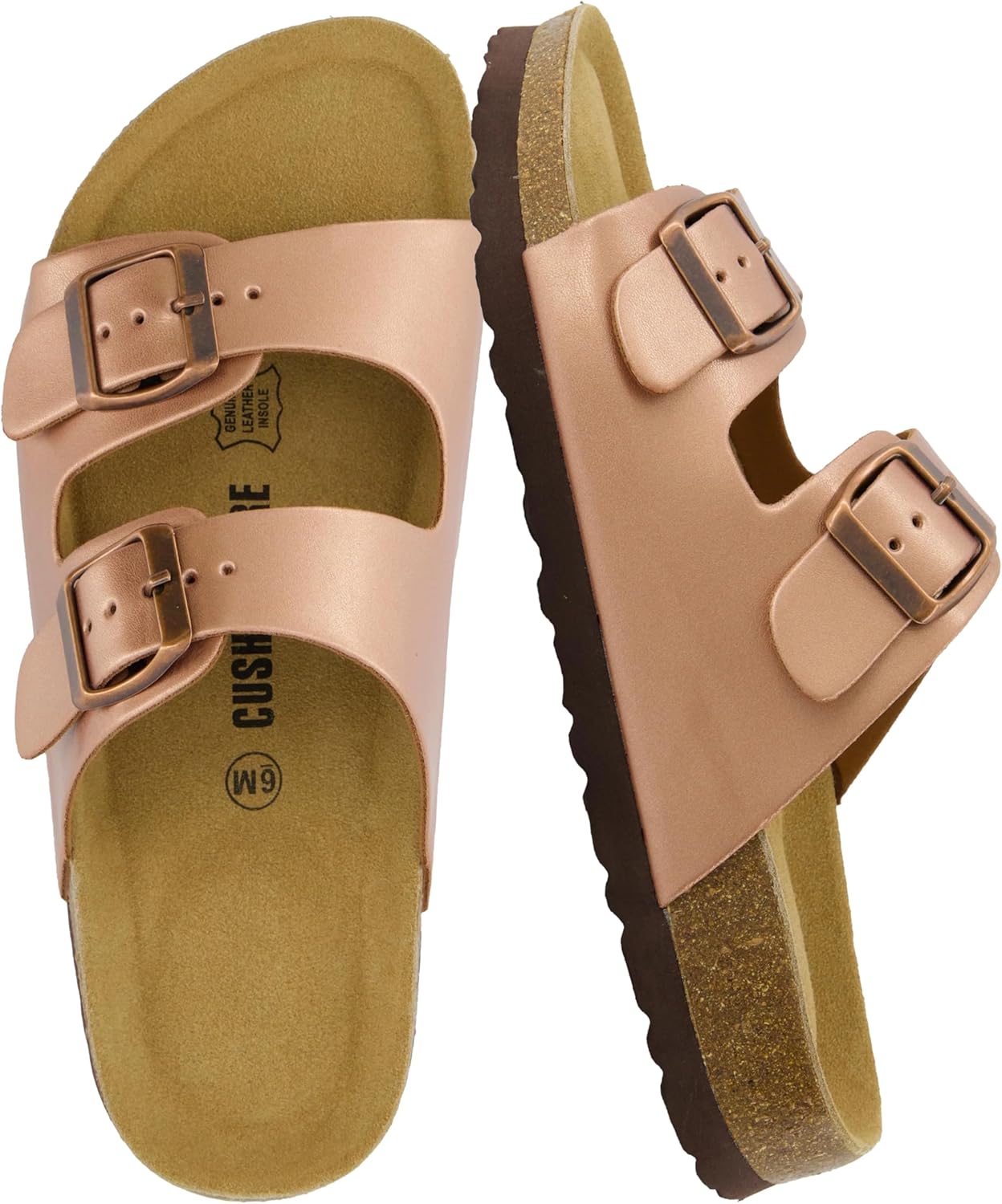 CUSHIONAIRE Women's Cork Footbed Sandals
