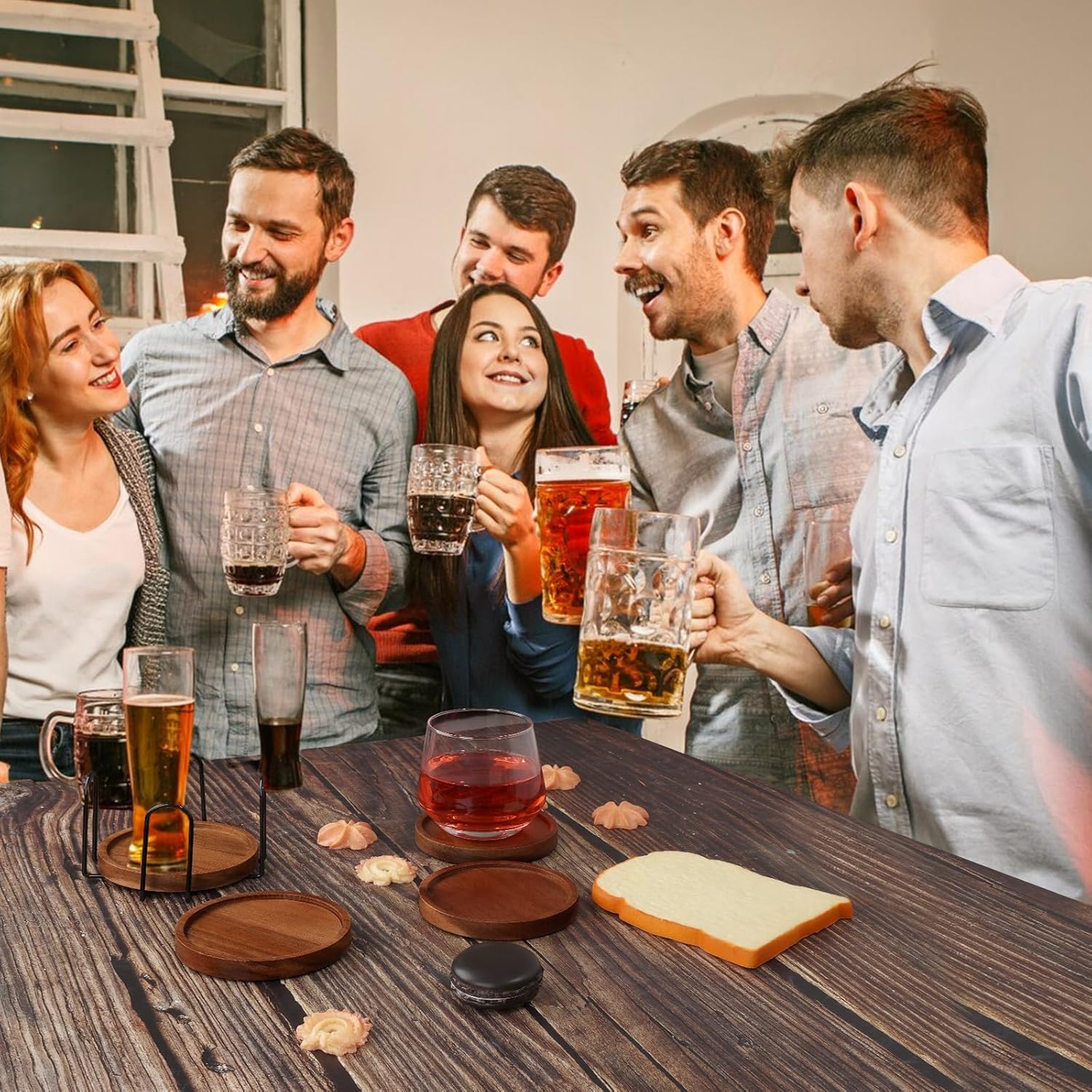 Wood Coasters for Drinks Absorbent Wooden Coasters