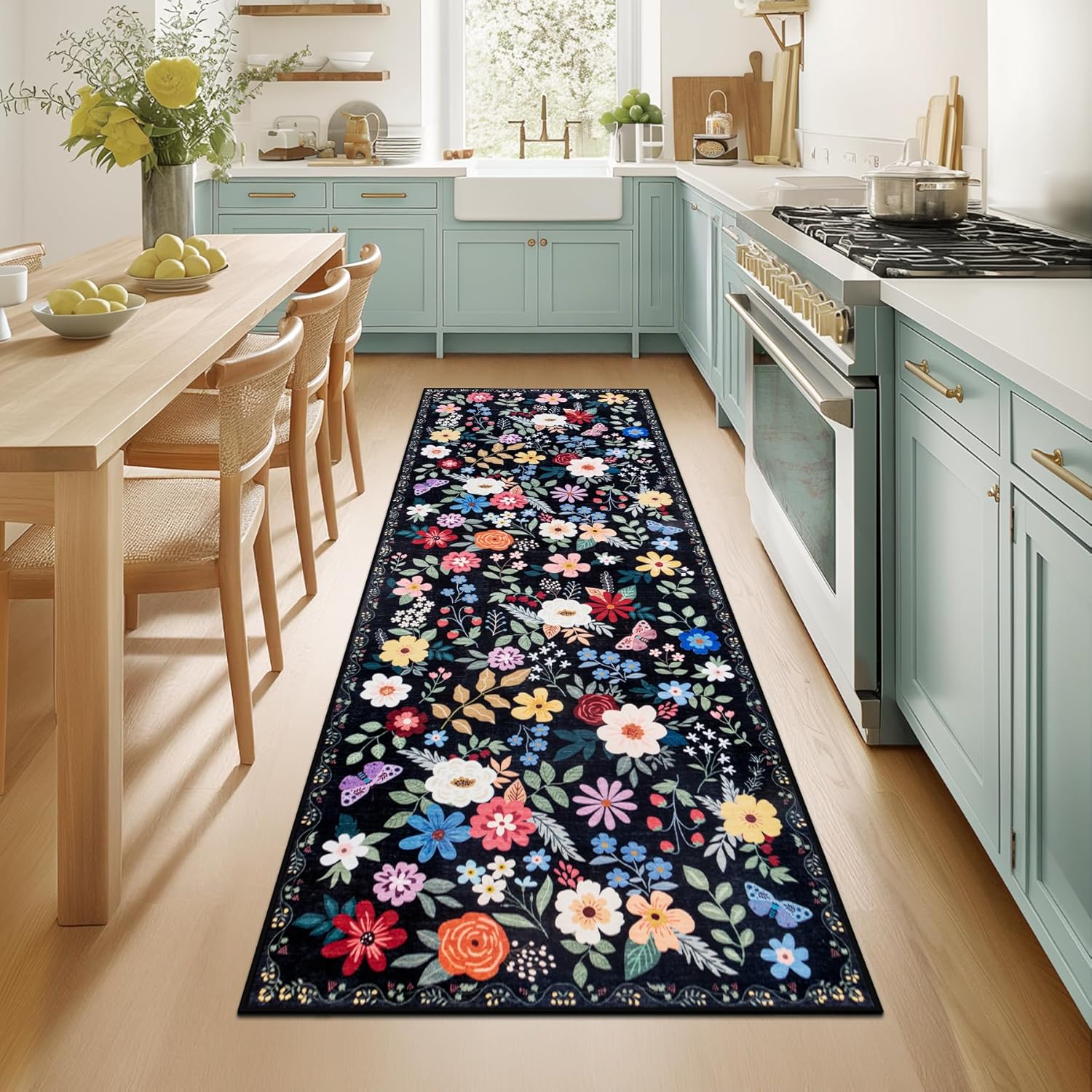 8x10 Area Rugs for Living Room: Floral Washable Rug Vintage