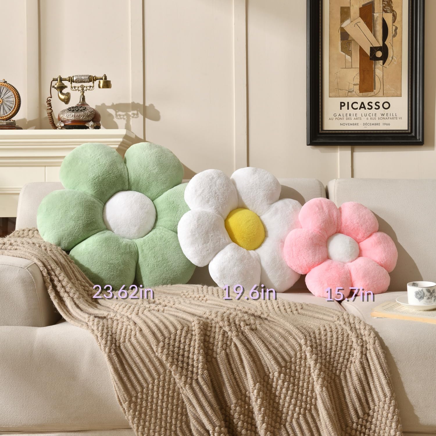 Pink Flower Pillow Flower Shaped