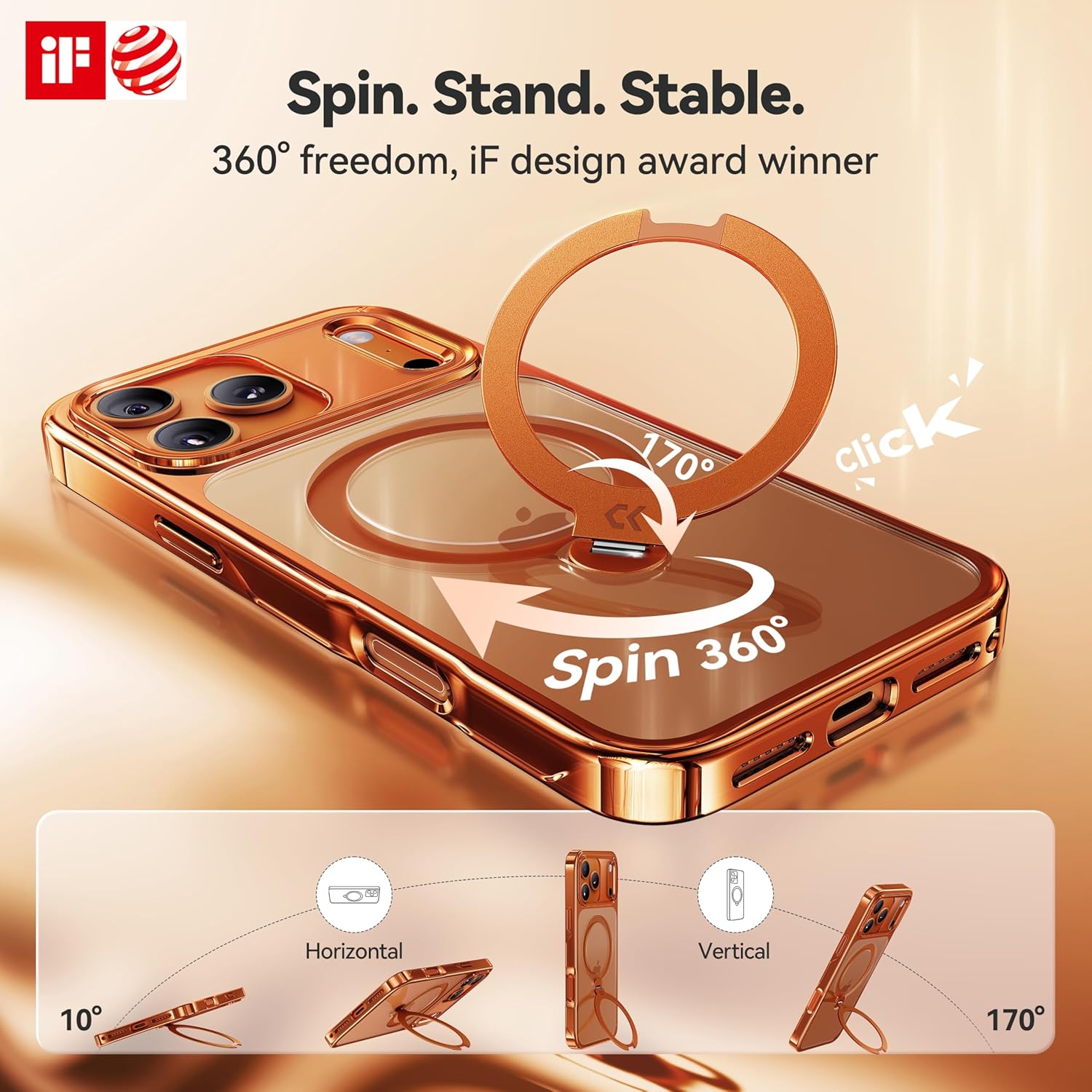 CASEKOO Cosmic Orange for iPhone 17 Pro Max Case