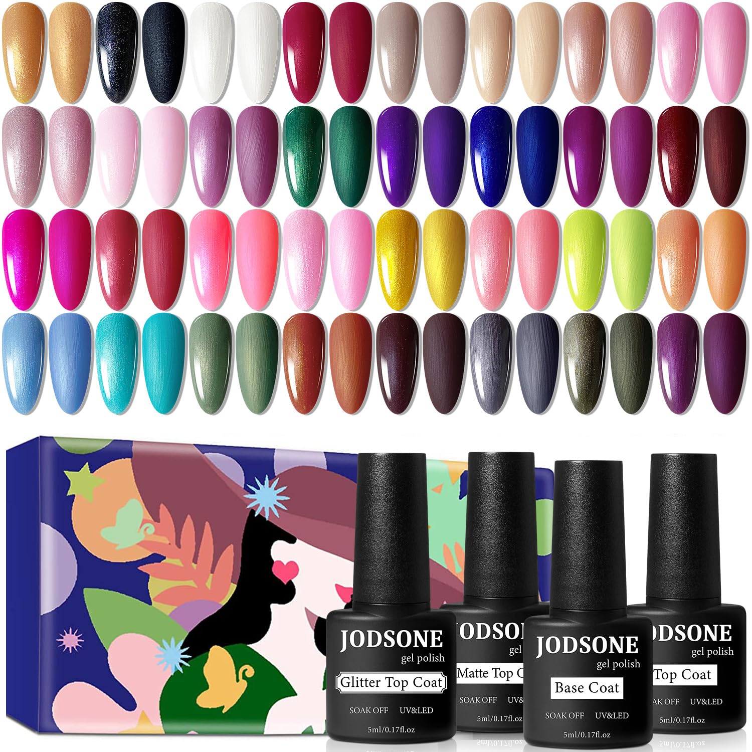 JODSONE 36-Piece Gel Nail Polish Set 32 Colors