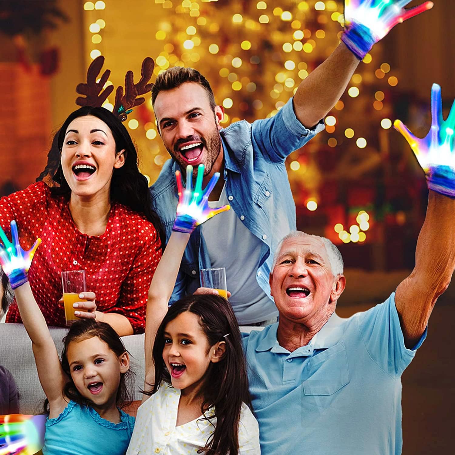 LED Finger Gloves - Light Up Gloves with 5 Color/6 Mode