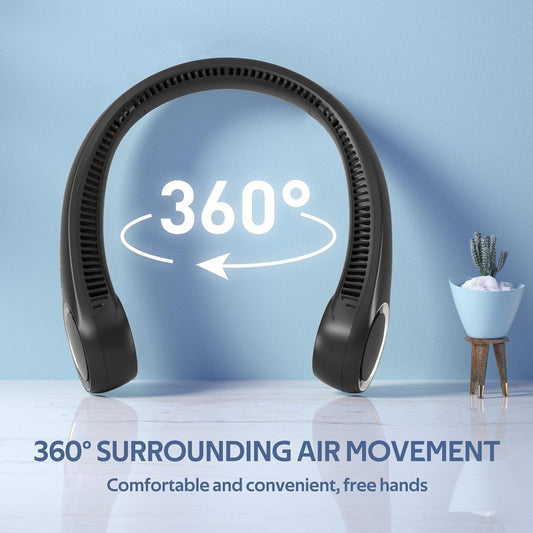 Bladeless Neck Fan – 360° Cooling
