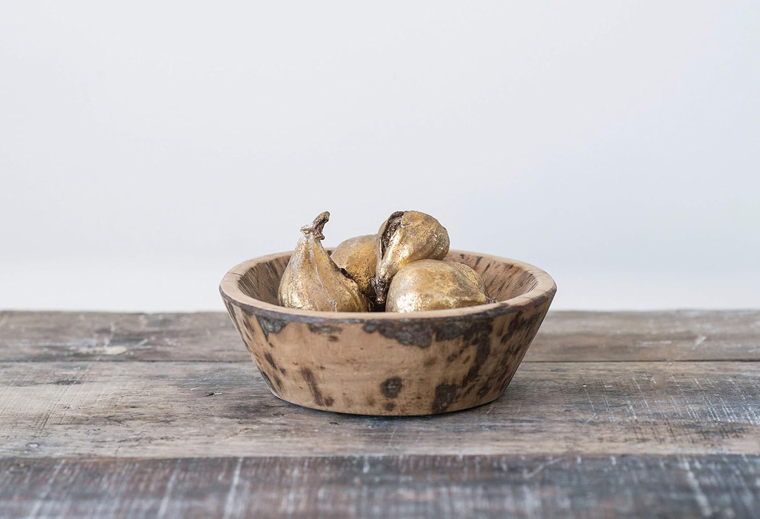 Creative Co-Op Resin Figs with Gold Finish Set