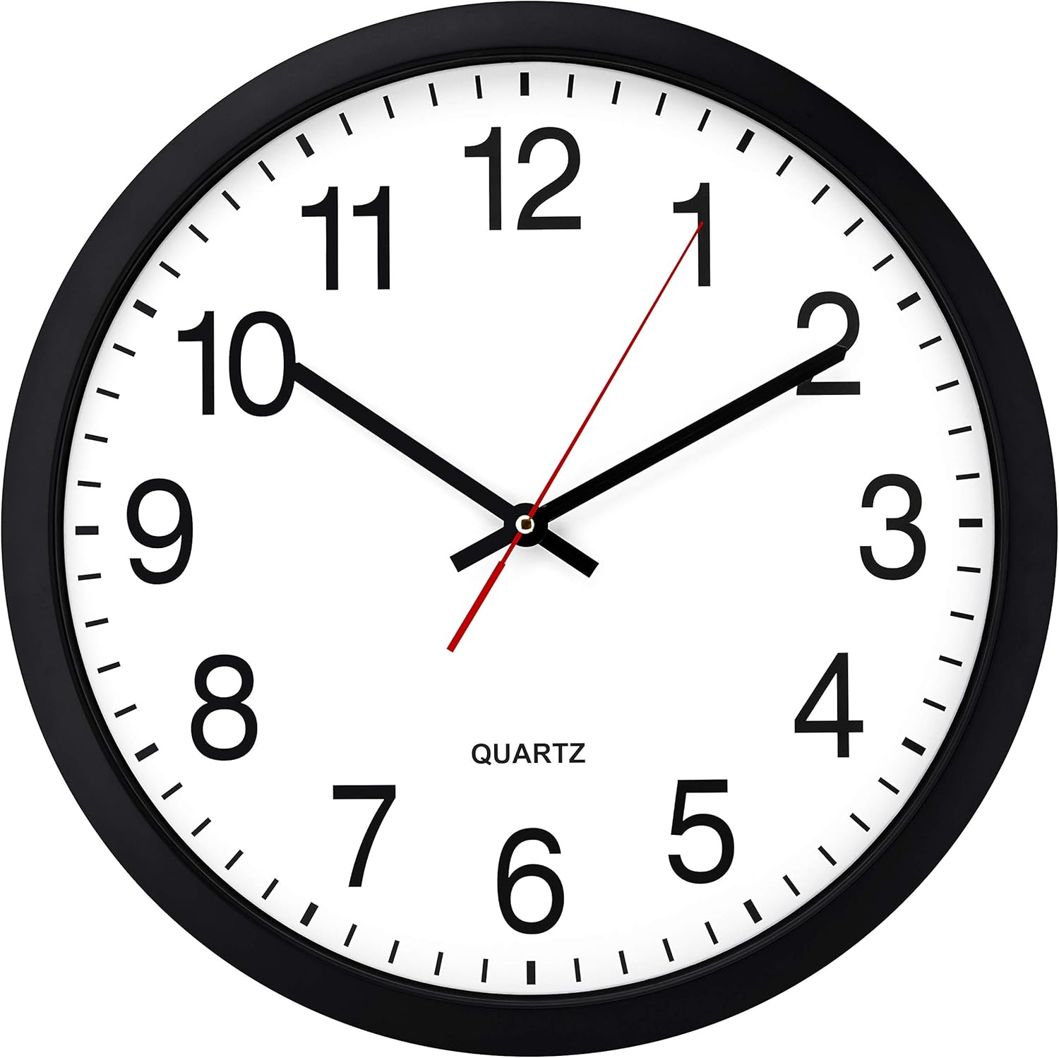 Bernhard Products Black Wall Clock Silent Non Ticking