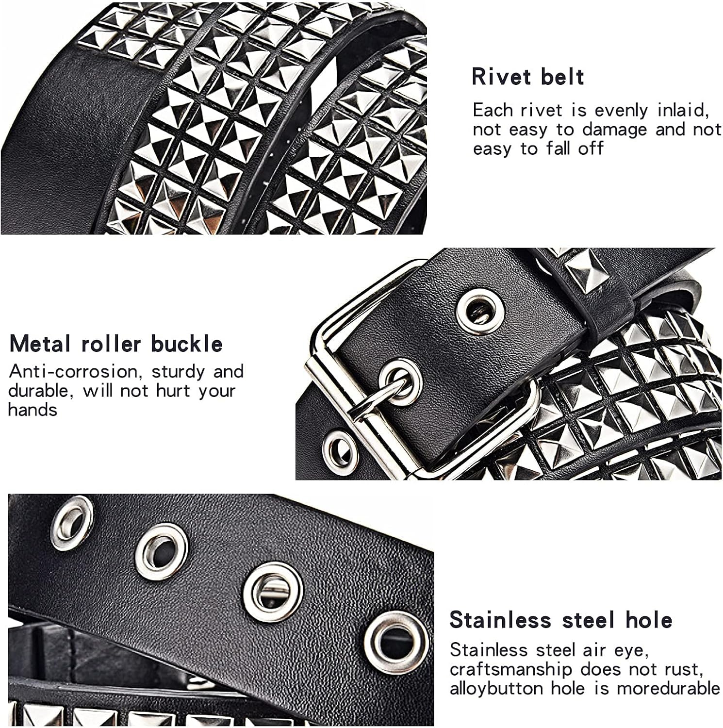 Studded Belt, Metal Punk Rock Rivet belt