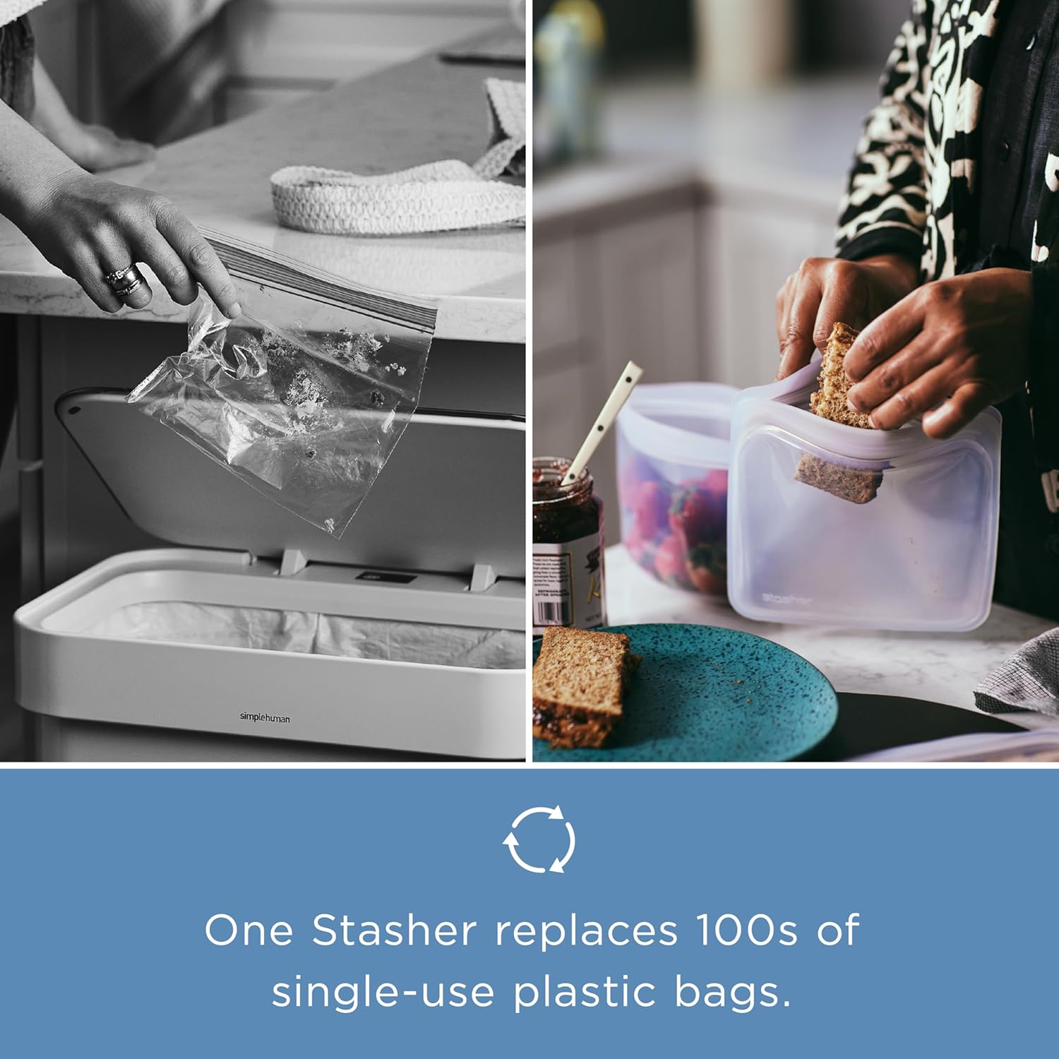 Stasher Premium Silicone Reusable Food Storage Bags