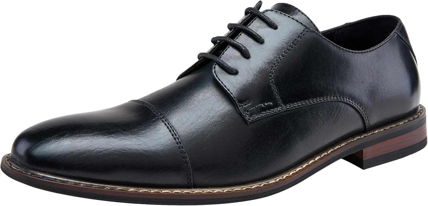 Jousen Men's Dress Cap Toe Shoes