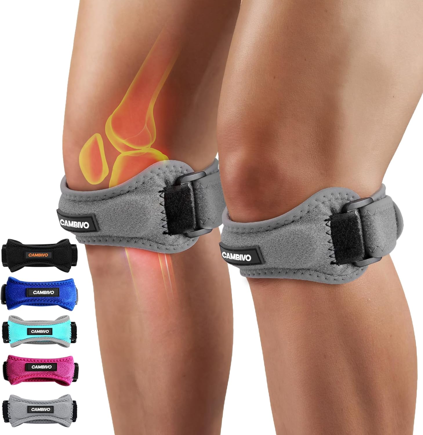 CAMBIVO 2 Pack Knee Braces for Women and Men