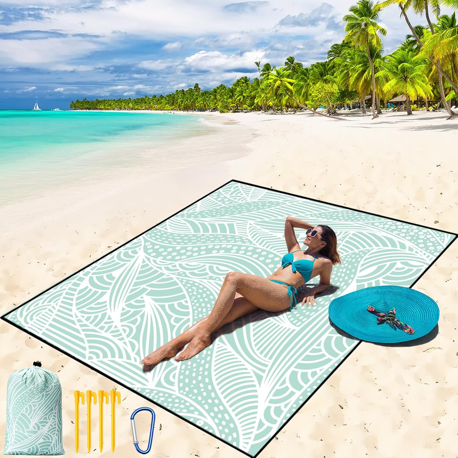 Beach Blanket Waterproof Sandproof Beach Mat