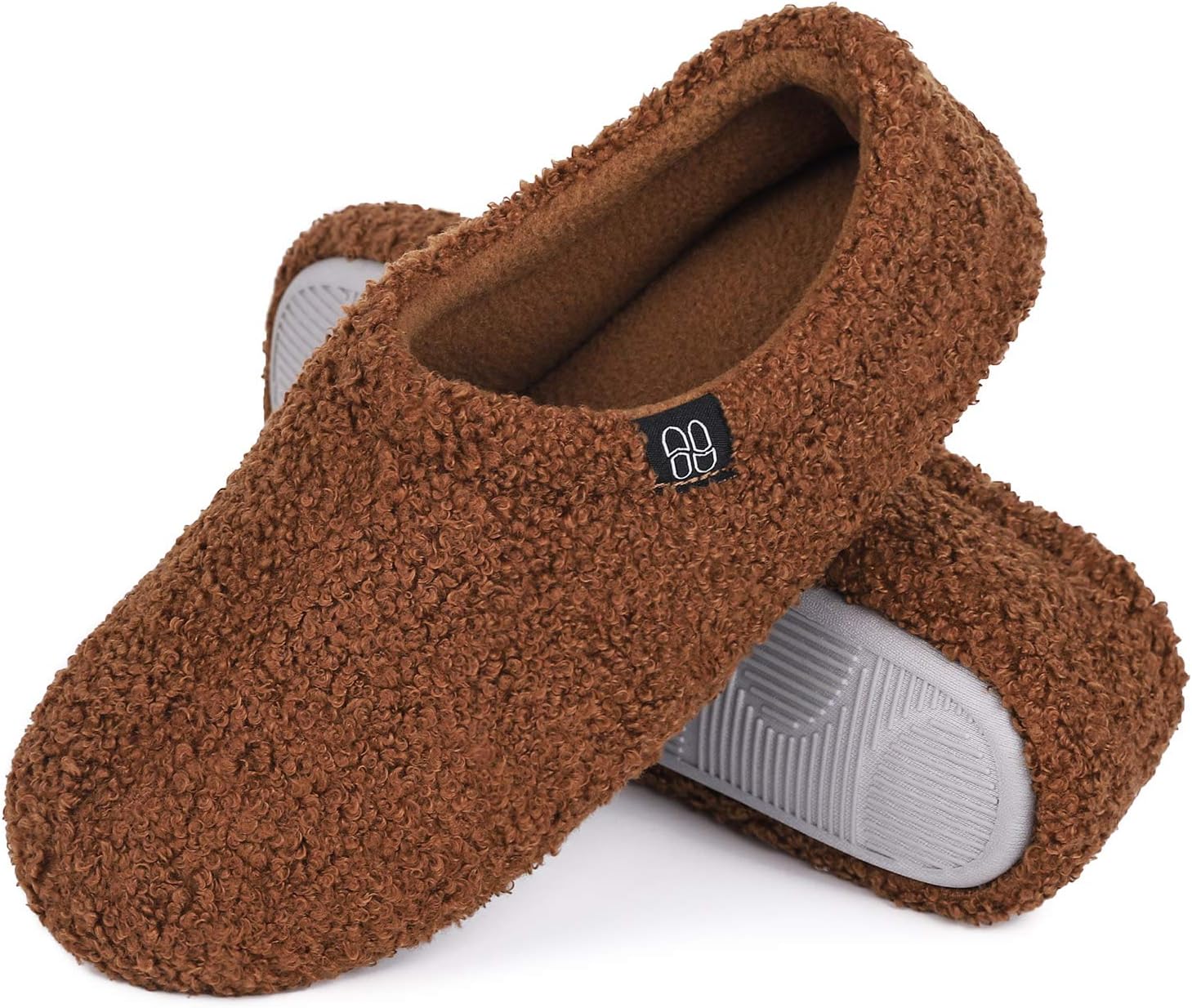 HomeTop Women's Fuzzy Curly Fur Foam Slippers