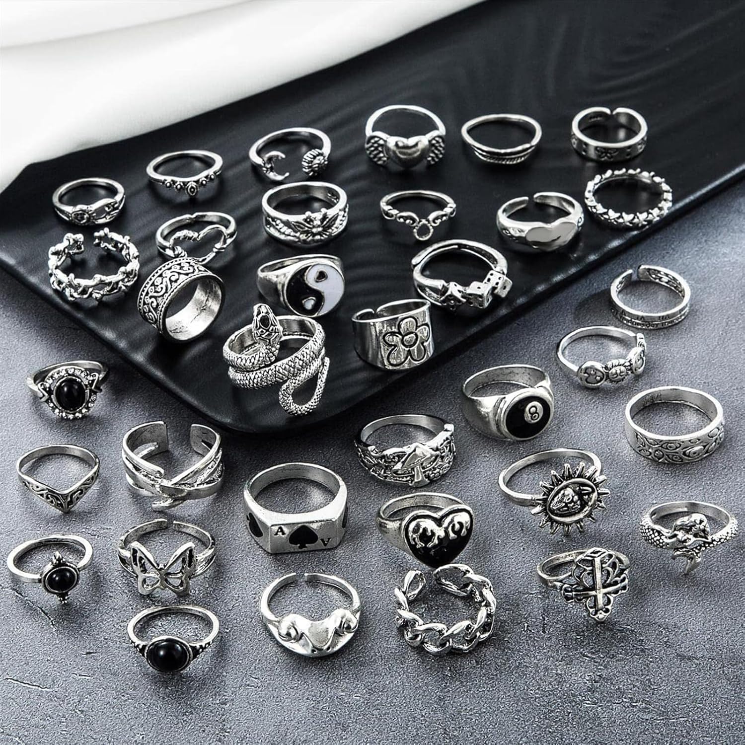 Grunge Adjustable Rings for Women Men