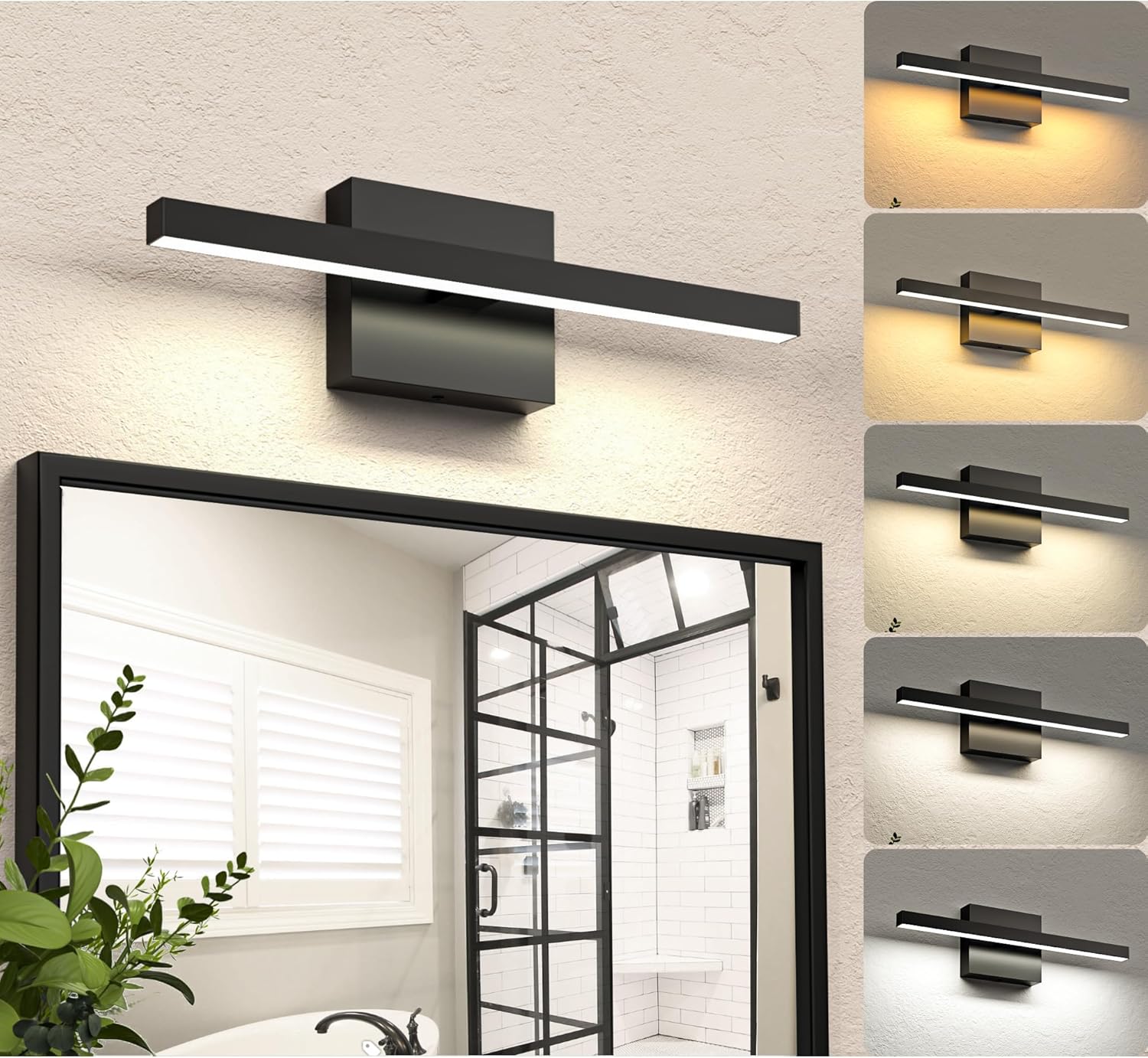 NIORSUN Black Bathroom Vanity Light