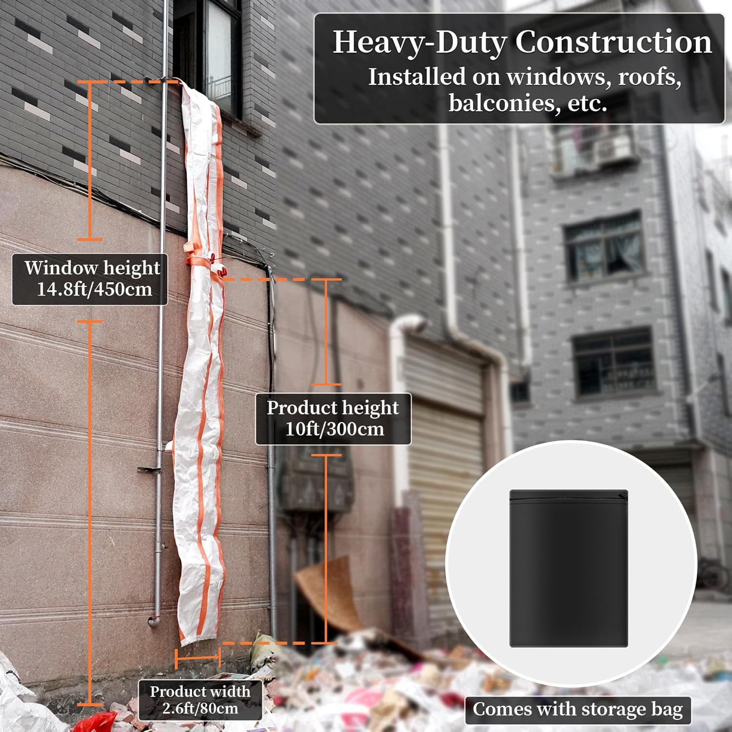 10ft Construction Trash Chute Quick and Efficient Cleanup