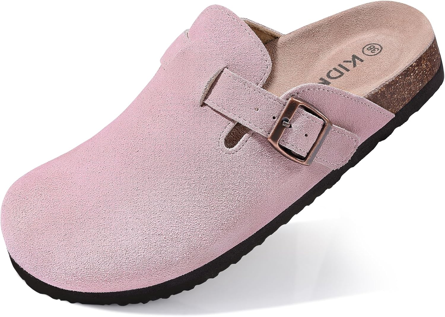 KIDMI Genuine Suede Clogs for Women Cork Footbed Sandals