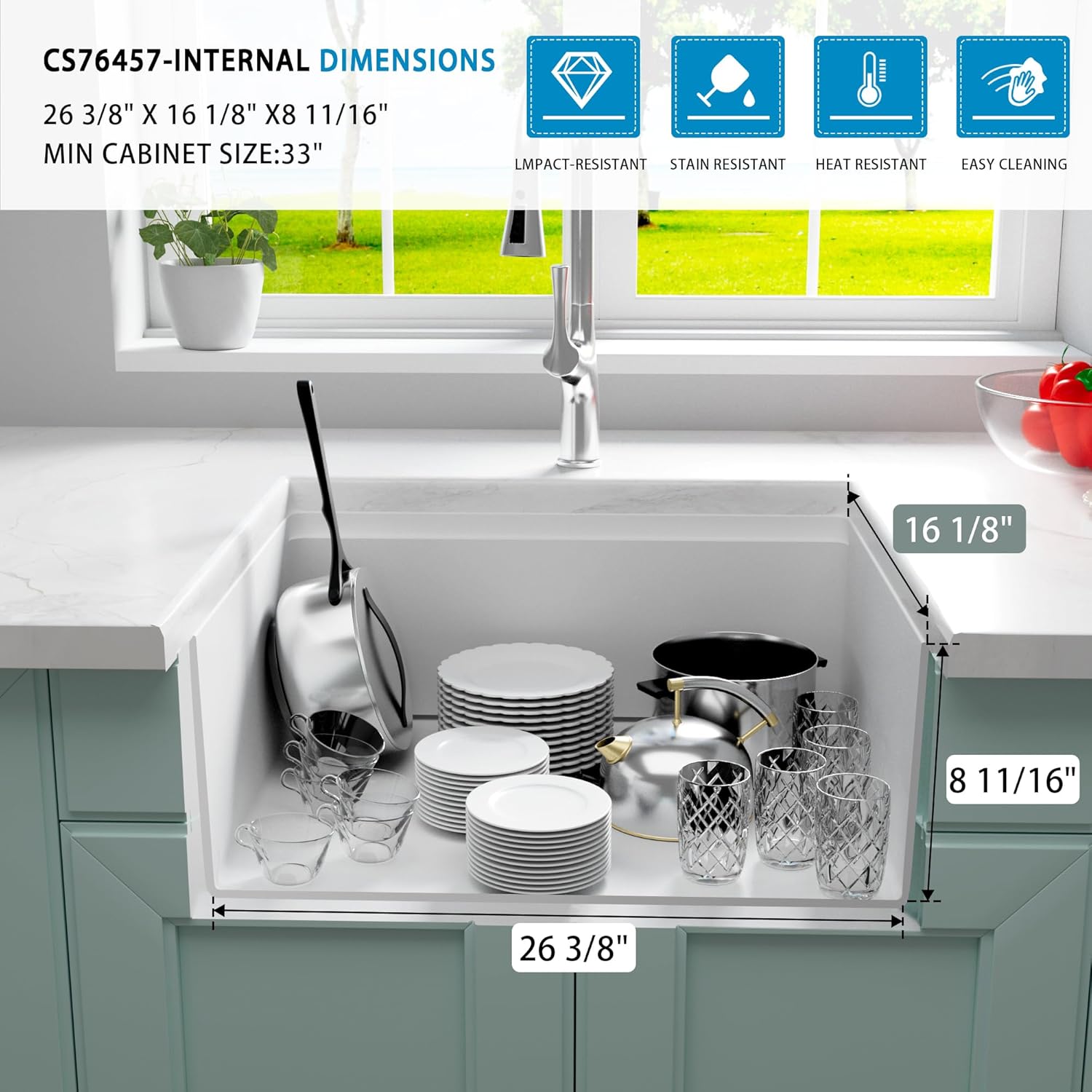 Quartz Composite Workstation Sink with Accessories
