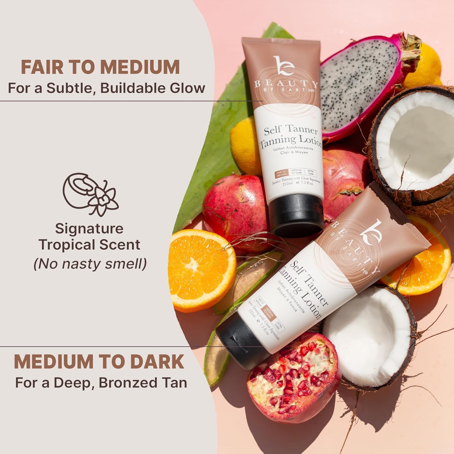 Beauty by Earth Self Tanner Lotion, Natural Glow