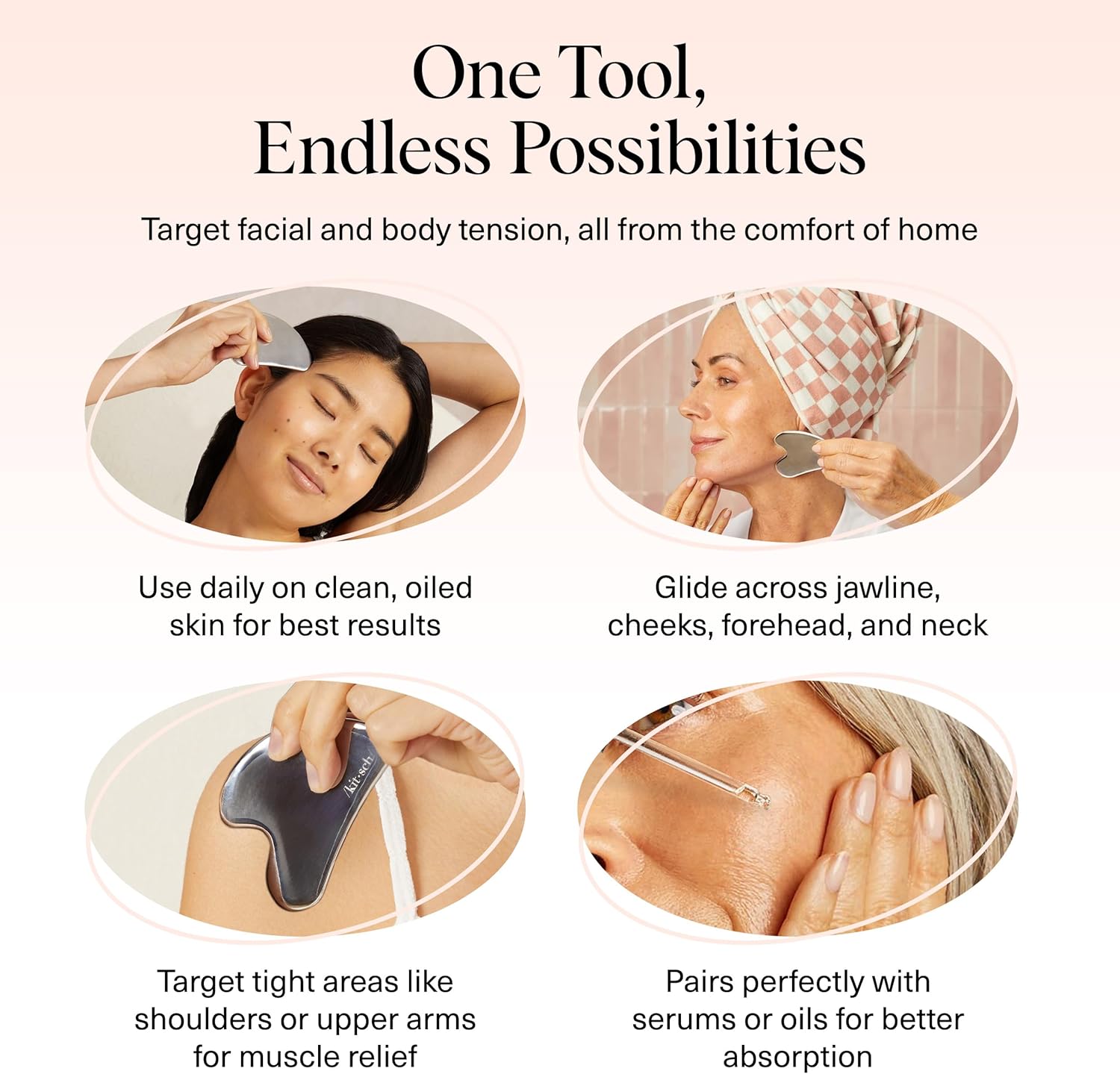 Kitsch Stainless Steel Gua Sha Facial Tools