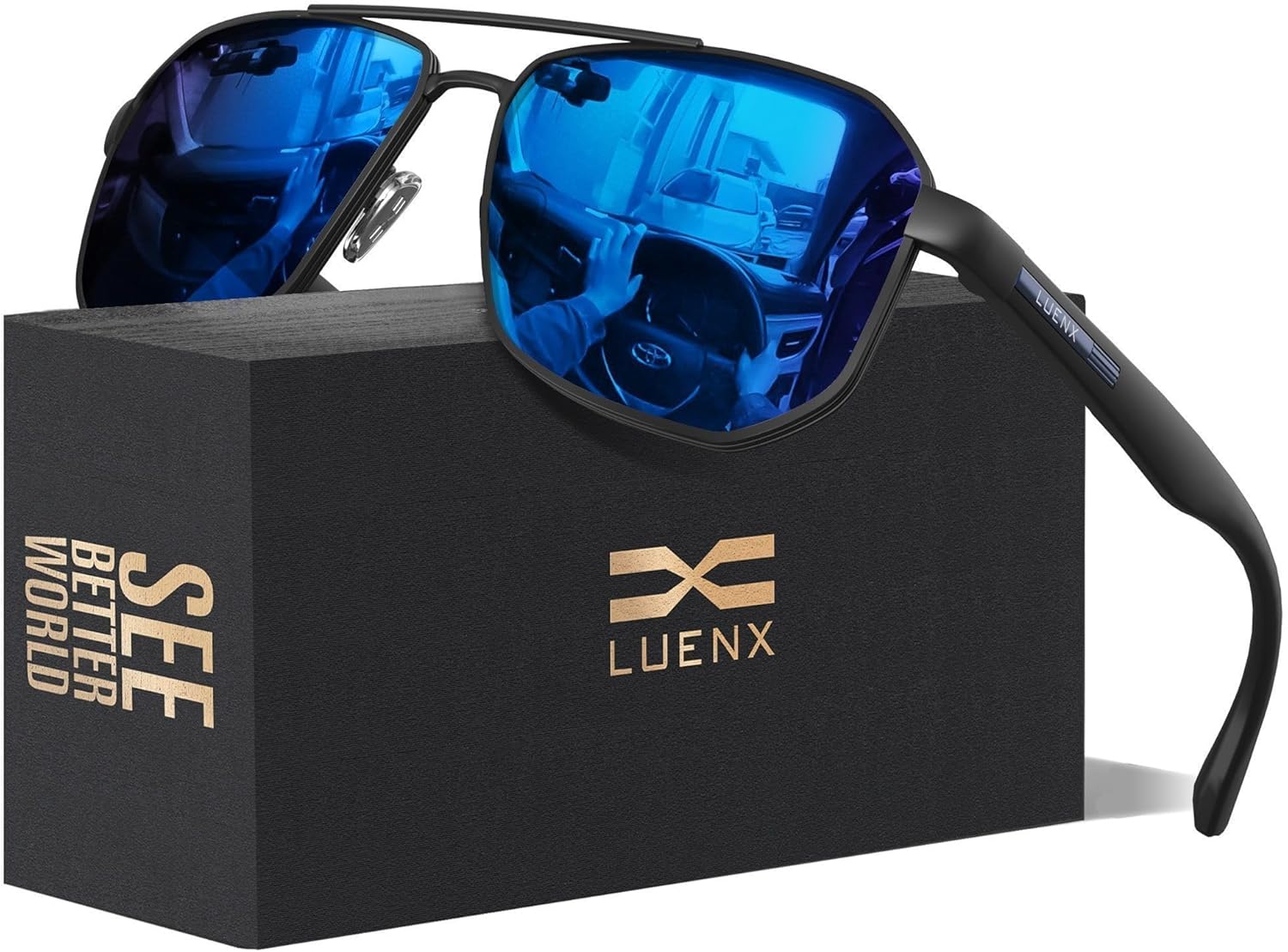 LUENX Aviator Sunglasses for Men