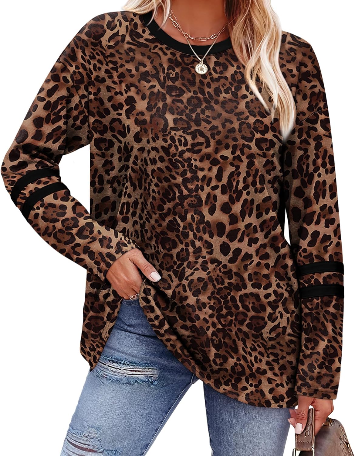 Sampeel Women’s Color Block Long Sleeve Top