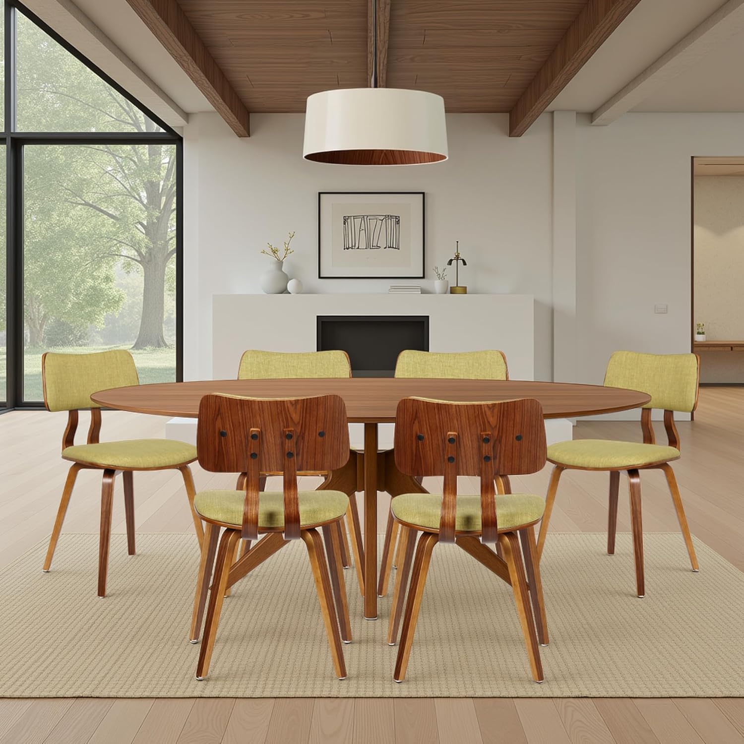 Armen Living Jaguar Mid Century Modern Dining Accent Chair