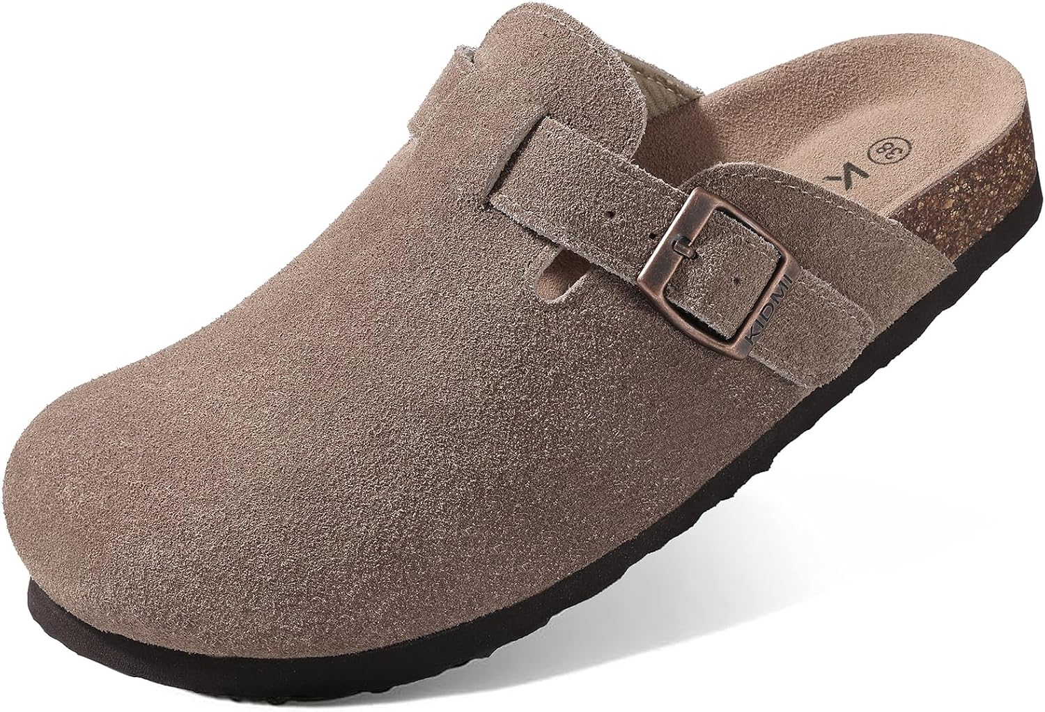 KIDMI Genuine Suede Clogs for Women Cork Footbed Sandals