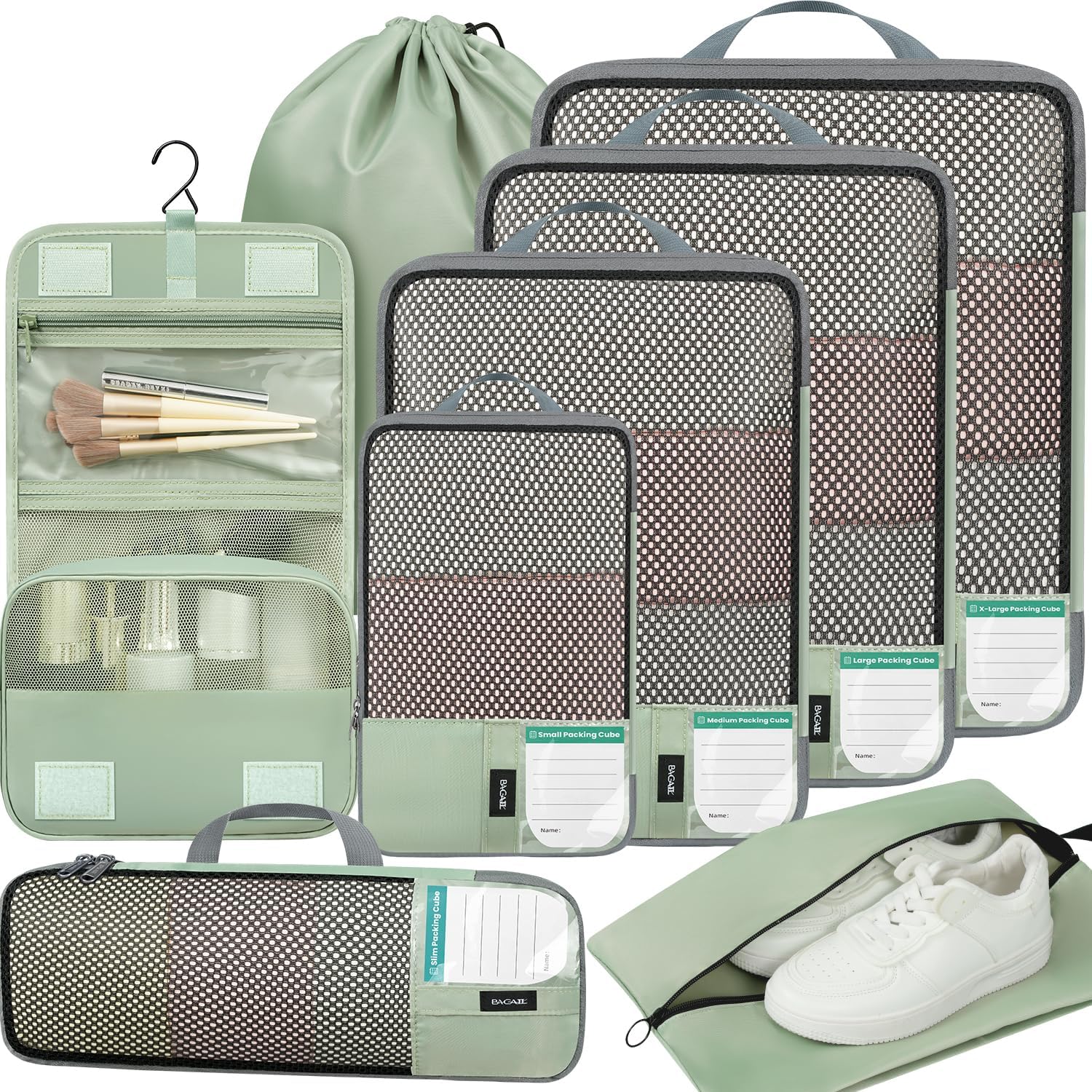 BAGAIL Compression Packing Cubes Travel Organizers