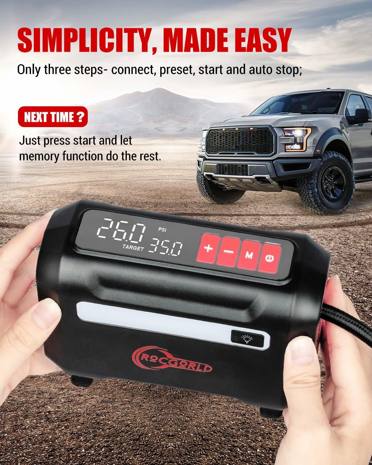 R8 Portable Tire Inflator Air Compressor
