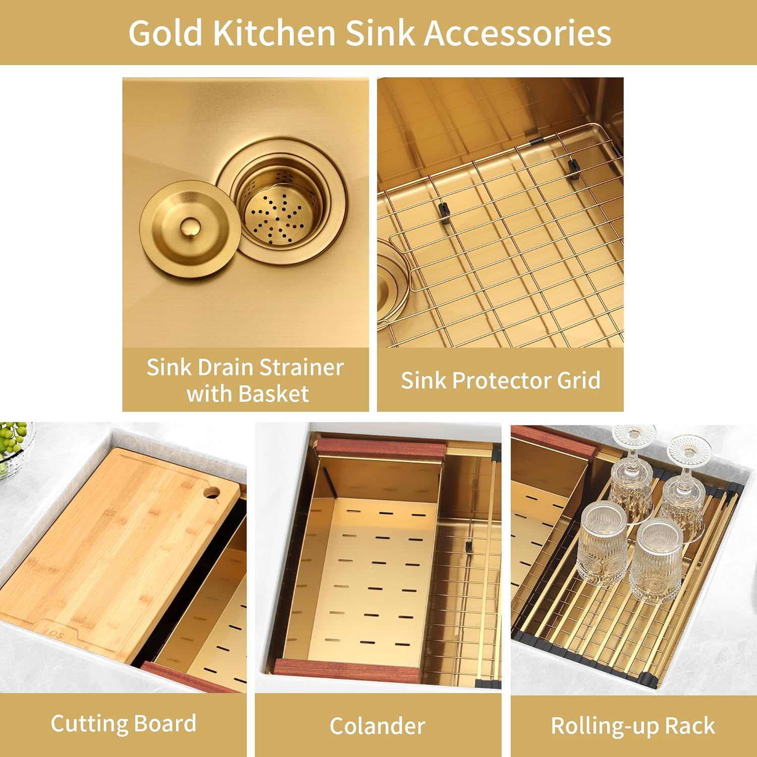 Modern Undermount Gold Sink for Kitchens