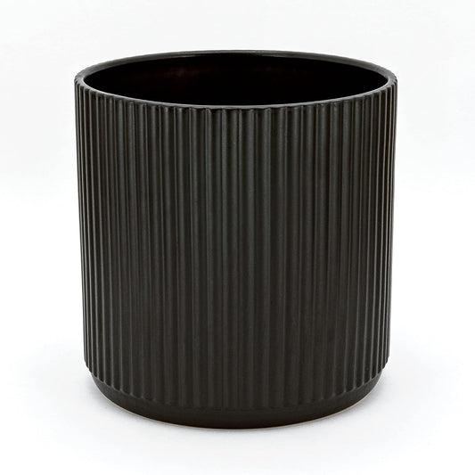 Fluted Round Ceramic Planter