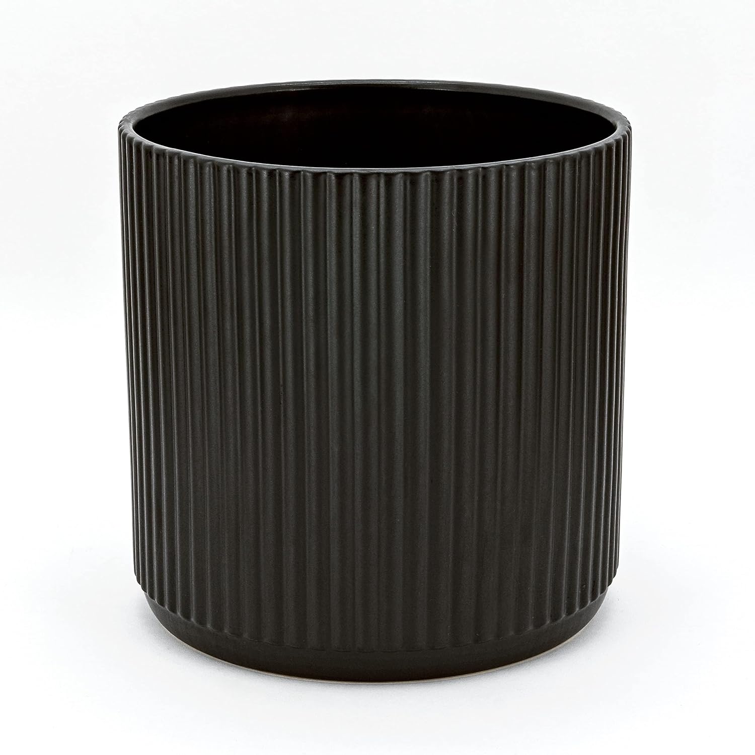 Fluted Round Ceramic Planter