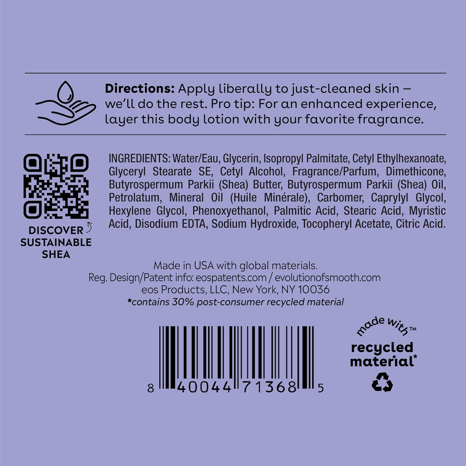 Eos Shea Better Vanilla Cashmere Body Lotion