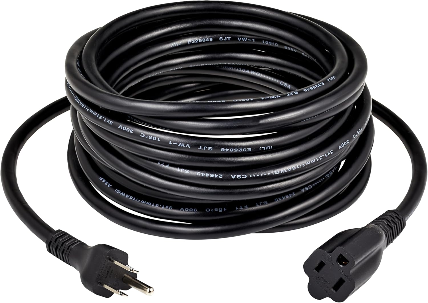 Extension Cord, 25 Ft, 3 Prong Outlet Extender