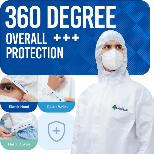 Medtecs Hazmat Suits Disposable Coveralls Suit