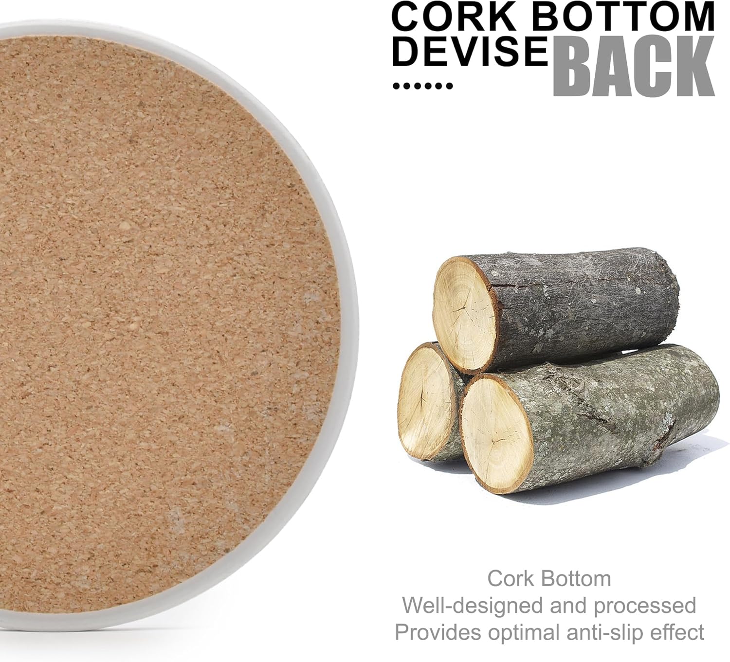 Drink Coasters with Holder Marble Style Ceramic