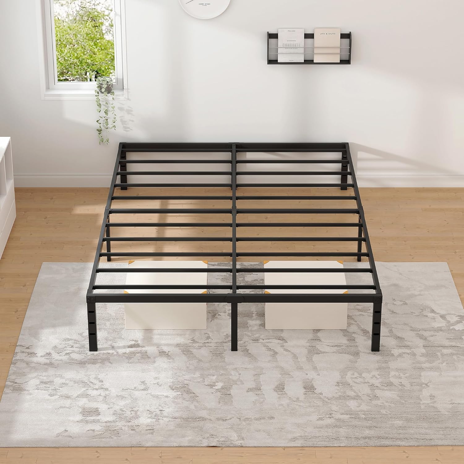 Metal Bed Frame Full Size Bed Frame with Storage Space
