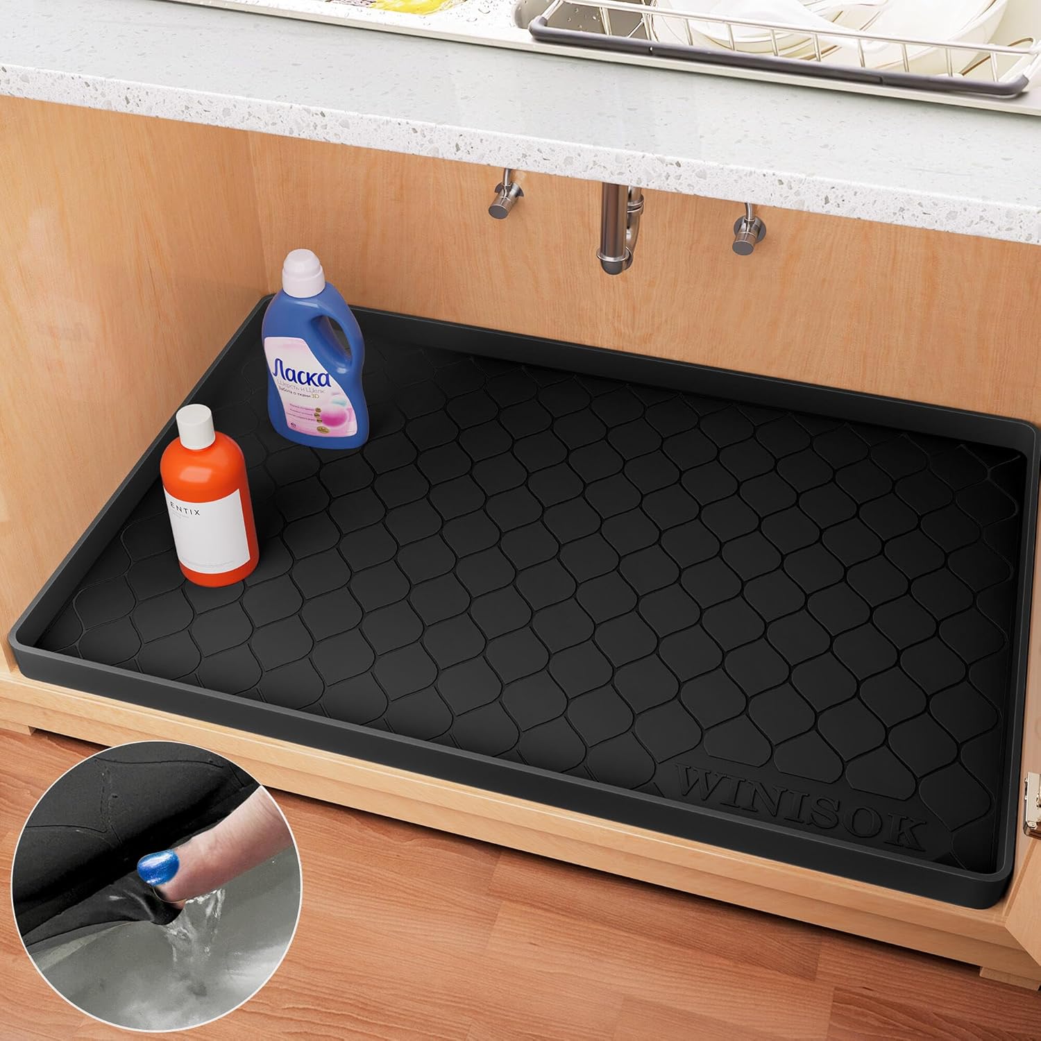 Silicone Under Sink Mat Kitchen & Cabinet Protector