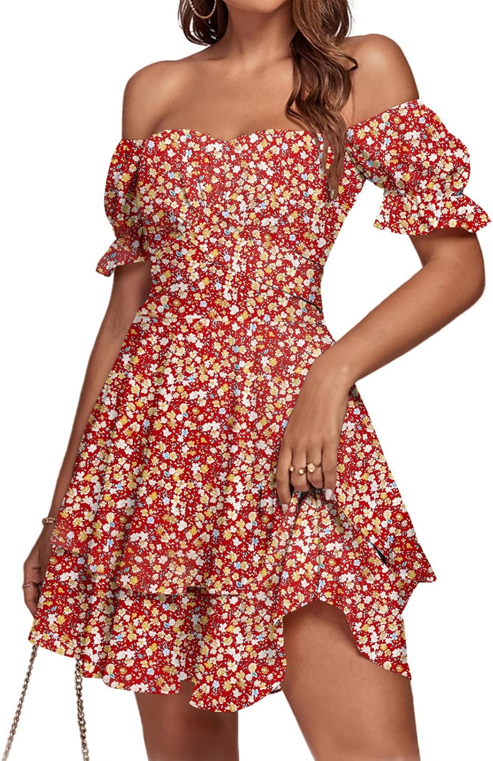 LYANER Women's Tie Back Off Shoulder Wrap Layer