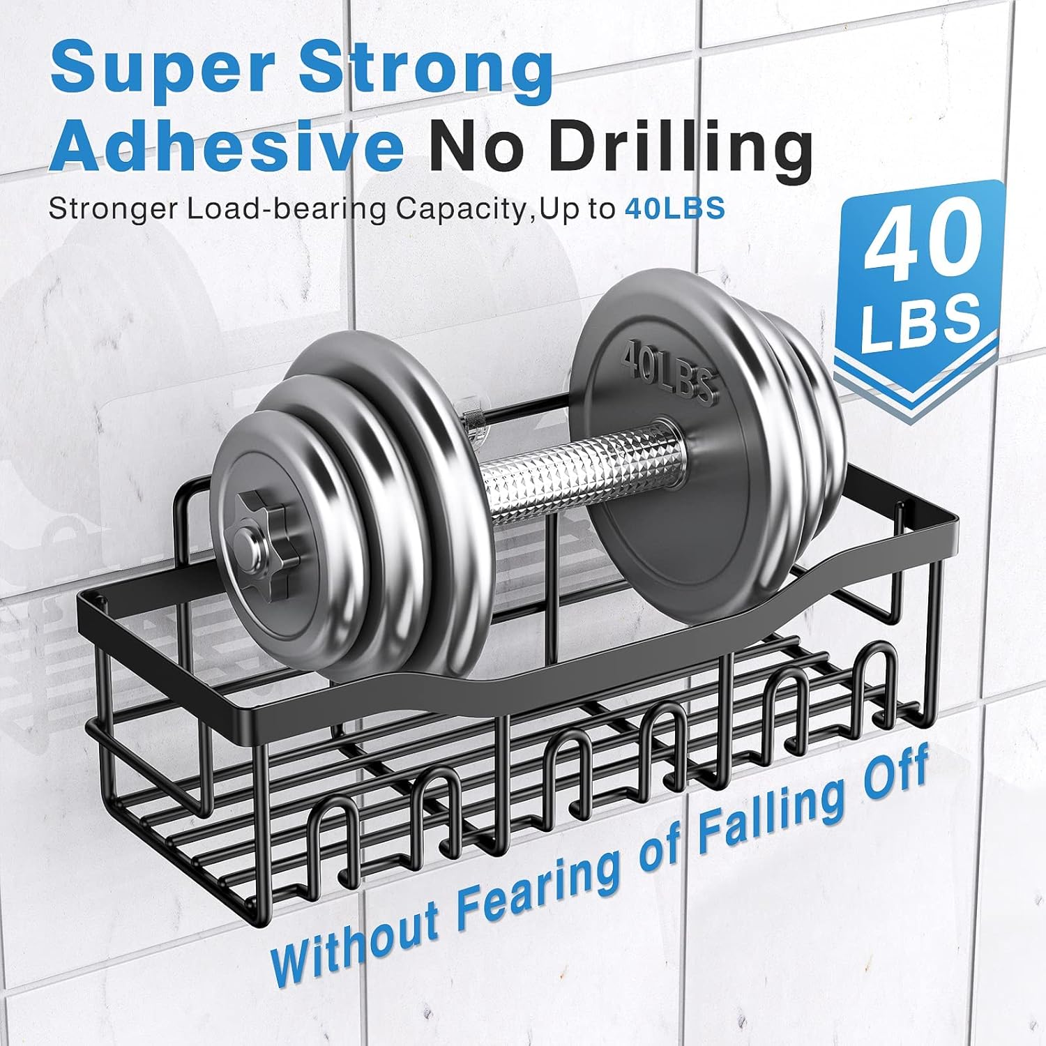 5-Pack Adhesive Shower Caddy